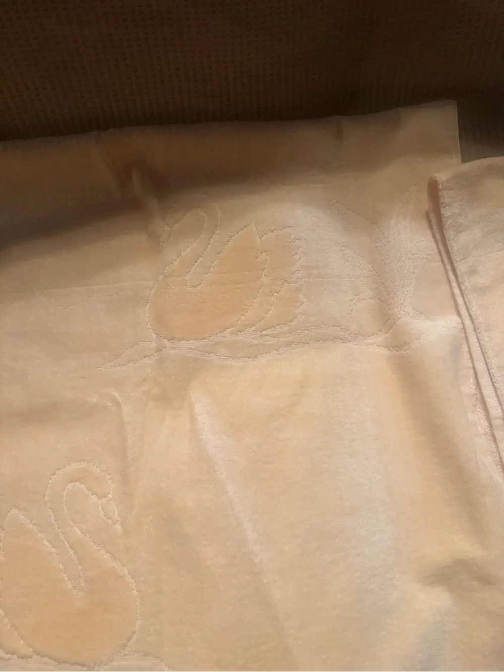 Swan Face Towel in Soft Peach 21.5 x 41.5 Set of two